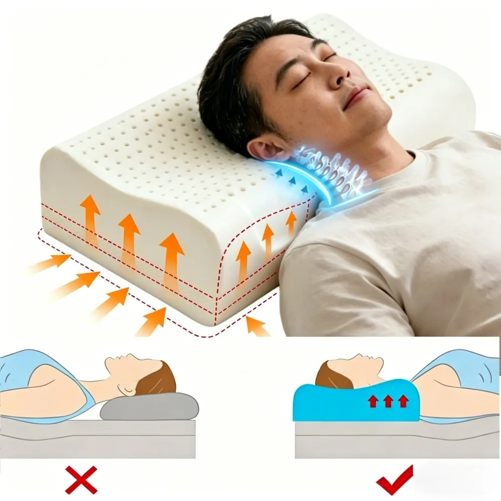 【IMIS 愛美麗】可調節高度乳膠枕含內枕套+外枕套+2層墊片（肥胖/老人/駝背 泰國乳膠 護頸枕 可調節枕頭)