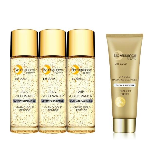 【Bio-essence 碧歐斯】新升級BIO金萃黃金精華露100ml(3入組)