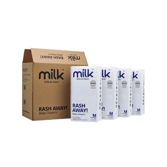 【milk】鎖水芯牛奶尿布 黏貼型 S-XL-多款任選(箱購)