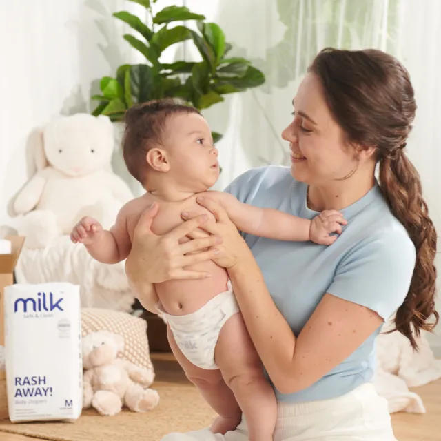 【milk】鎖水芯牛奶尿布 黏貼型 S-XL-多款任選