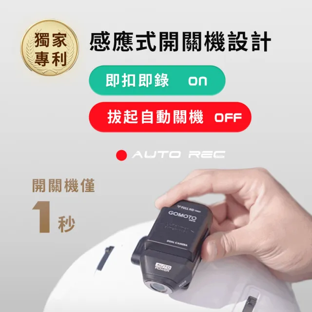 【GOMOTO】GR10 雙鏡頭機車行車記錄器 ｜10H續航 外送員大推｜安全帽掛載 免牽線 (標配不含卡)