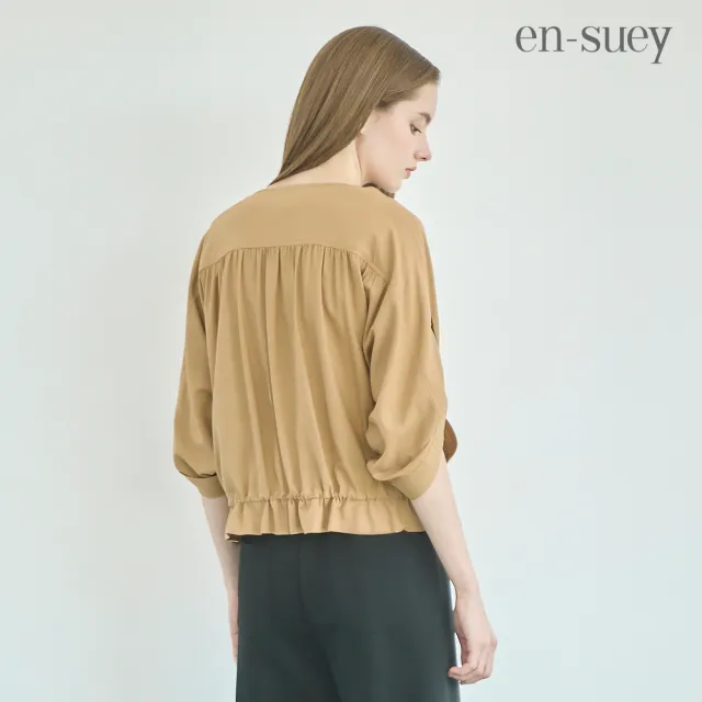 【en-suey 銀穗】網路限定  圓領雙拉鍊變化袖遮陽薄罩衫外套-女