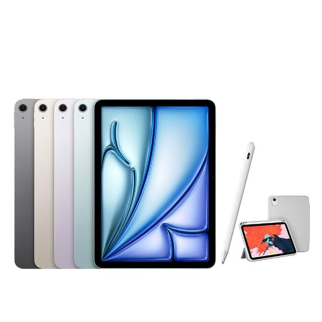 【Apple】2026 iPad Air M4晶片/11吋/WiFi/256G 平板電腦(A04 Plus觸控筆+三折筆槽殼+鋼化保貼組