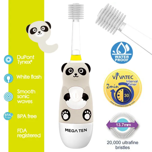 【Mega Ten】幼童電動牙刷+專用刷頭蓋 親子良品(多款可選)