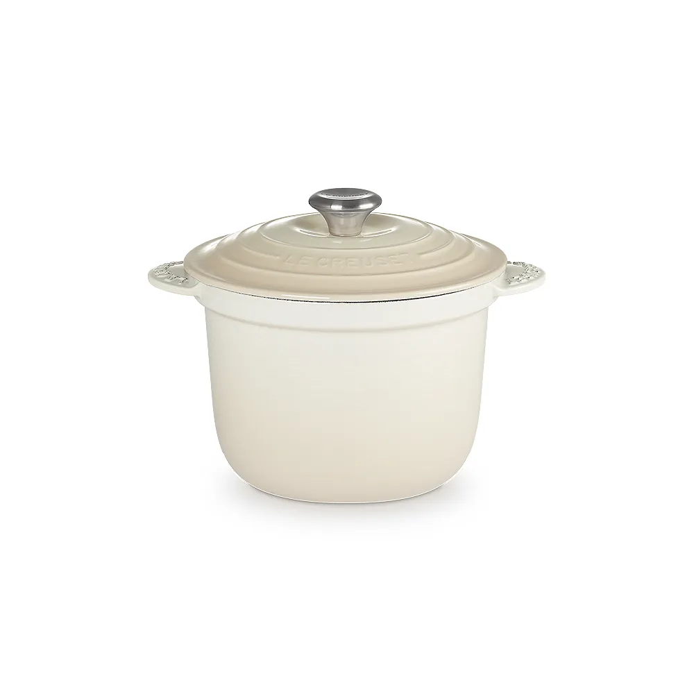 【Le Creuset】萬用窈窕鑄鐵鍋 20(蛋白霜-鋼頭-內鍋黑)