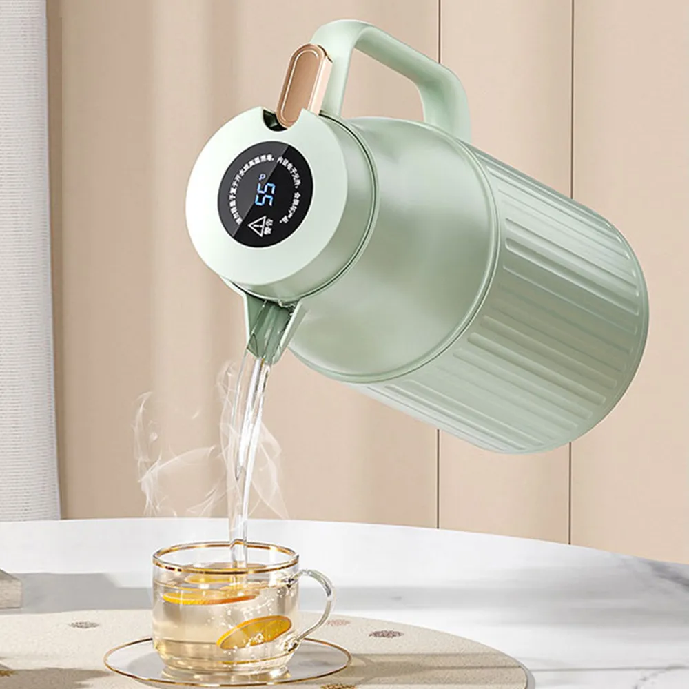 【TLYS-J】智能數顯玻璃內膽保溫壺 1500ML 家用暖水瓶 密封防漏熱水壺 保溫瓶
