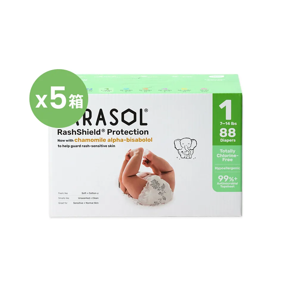 【PARASOL】總代理|進化版_Clear+Dry 新科技水凝尿布 禮盒5箱組 黏貼型NB-L(2包/箱)