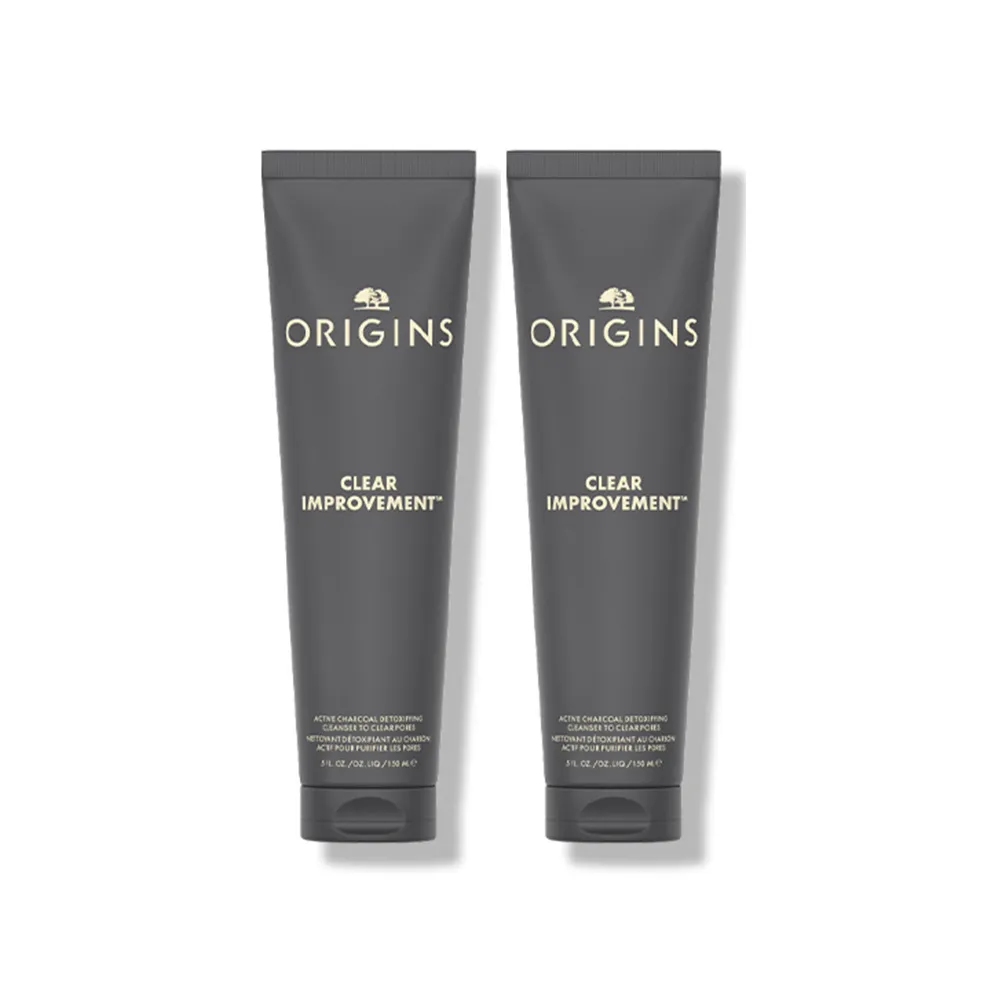 【ORIGINS 品木宣言】毛孔救星調理潔顏組(泥娃娃活性碳潔顏露150mlx2)