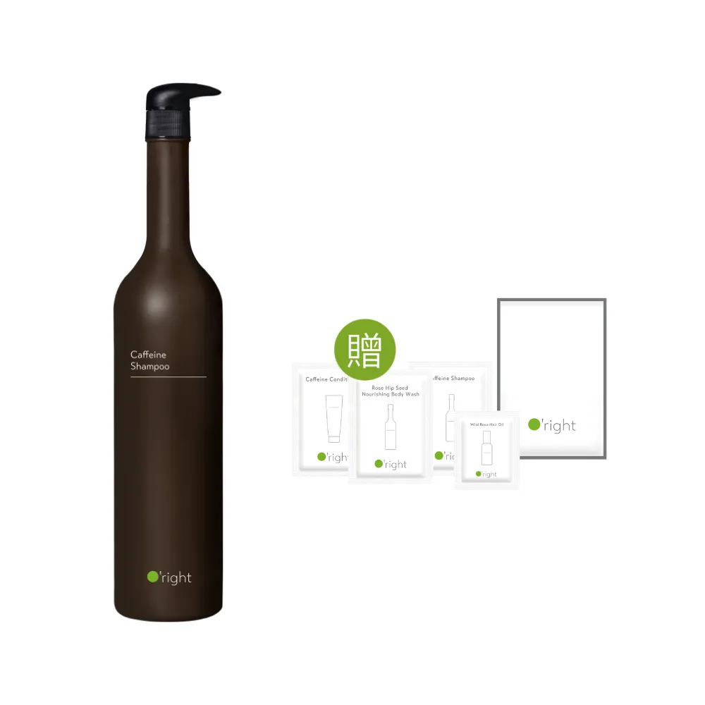 【O’right 歐萊德】咖啡因洗髮精1000ml(天然咖啡因萃取/養護頭皮/強韌髮根)