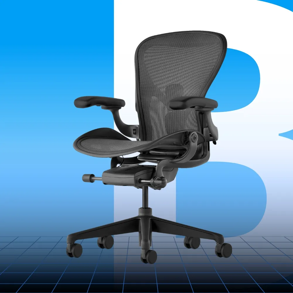 【Herman Miller】Aeron 全功能 - 石墨黑｜B SIZE｜世代家具｜原廠授權代理商(人體工學椅/電腦椅/辦公椅)