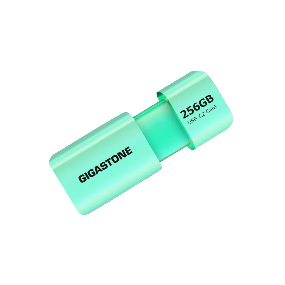 【Gigastone 立達國際】256GB USB3.1/3.2 Gen1 極簡滑蓋隨身碟 UD-3202綠(256G USB3.2高速隨身碟)
