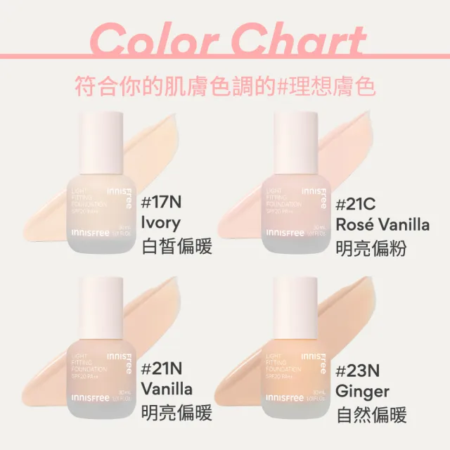 【innisfree】輕薄透服貼粉底液 SPF20 PA++(30ml)