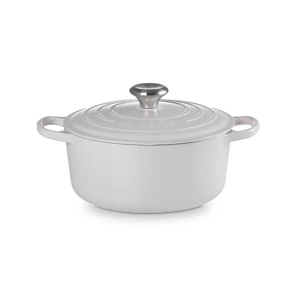 【Le Creuset】典藏琺瑯鑄鐵鍋圓鍋 24 cm(柔粉紫)