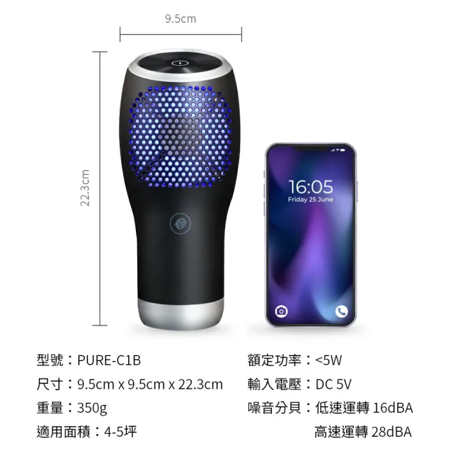 【HYPURE 艾璞而】車用奈米光觸媒空氣清淨機(買一送一 車內除臭淨味 汽車 車用抗菌抗敏.可隨身空氣淨化器)