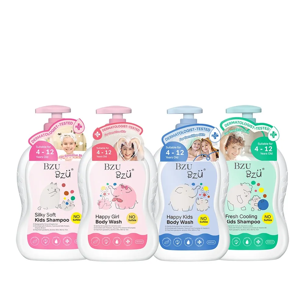 【BZU BZU】兒童洗髮/沐浴乳 600ml*3入(絲滑柔順 /清爽控油 任選)
