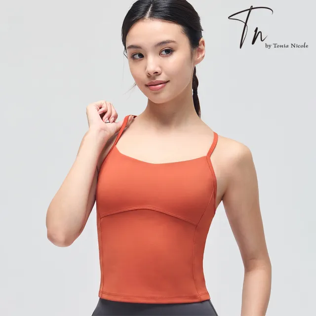 【TN】Y字美背細肩帶背心-秋橙