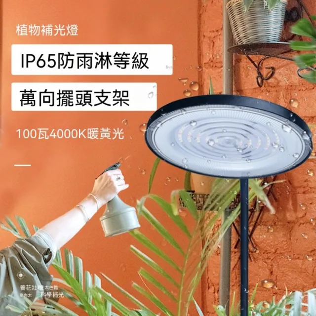 【映星照明】100瓦植物補光燈 模擬仿太陽全光譜 LED室內多肉花卉蔬菜綠植專用生長燈（落地款/手動開關）