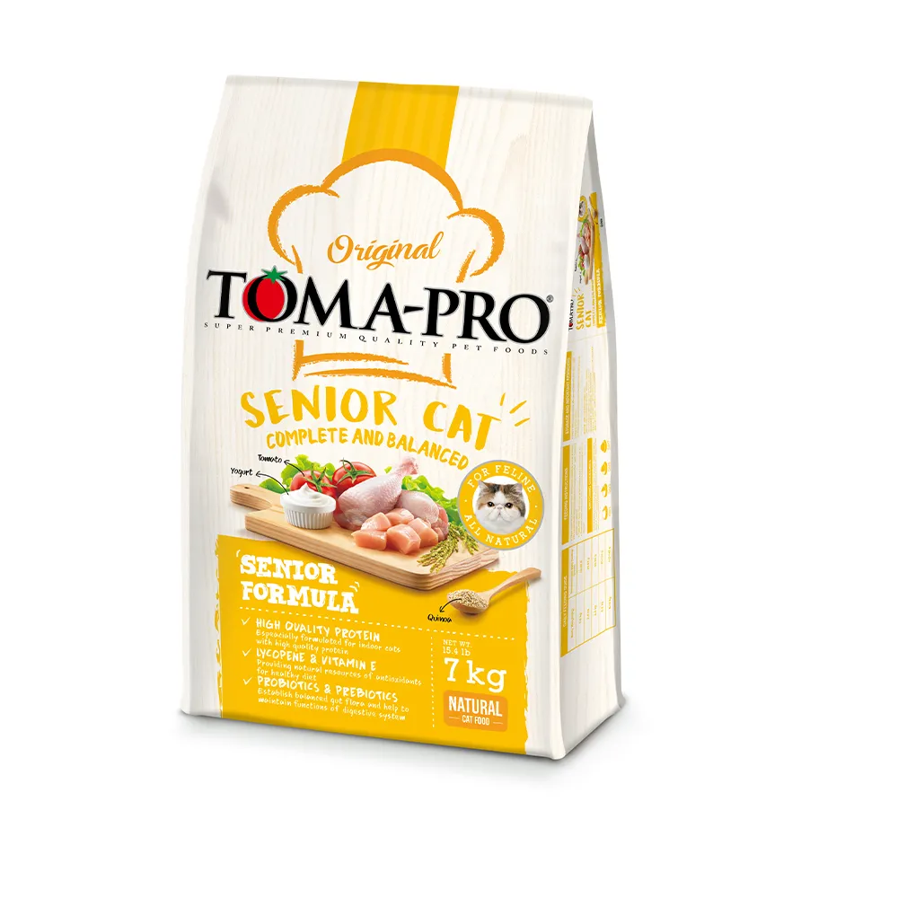 【TOMA-PRO 優格】經典系列貓飼料-高齡貓 雞肉+米 7 公斤(高纖低脂配方)
