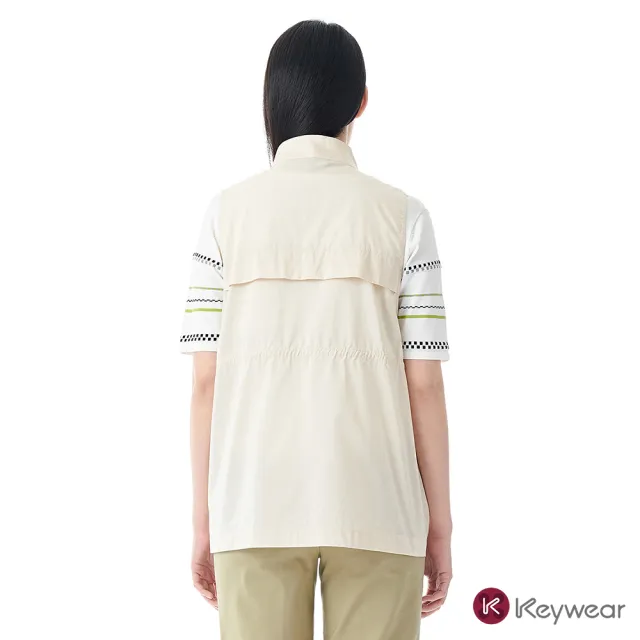 【KeyWear 奇威名品】小立領無袖抽繩開襟上衣(共3色)