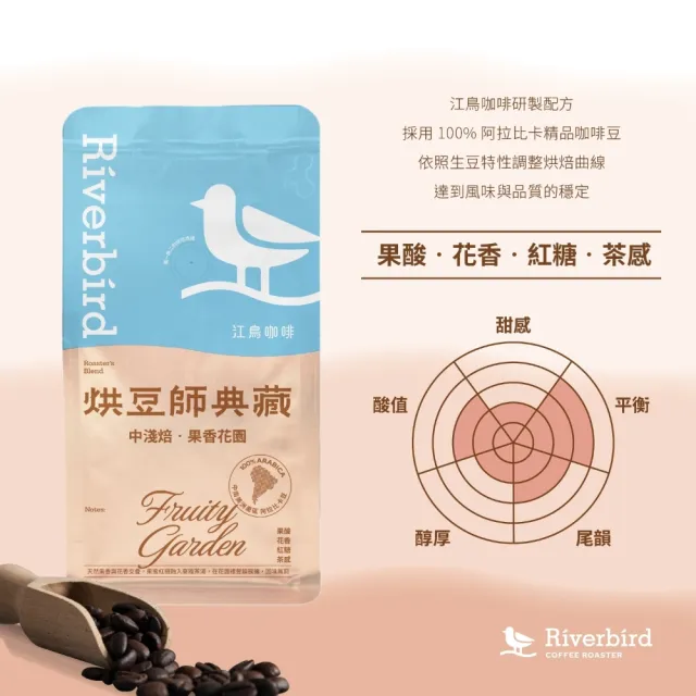 【江鳥咖啡】烘豆師典藏咖啡豆454g/包(果香花園/焦糖森林)