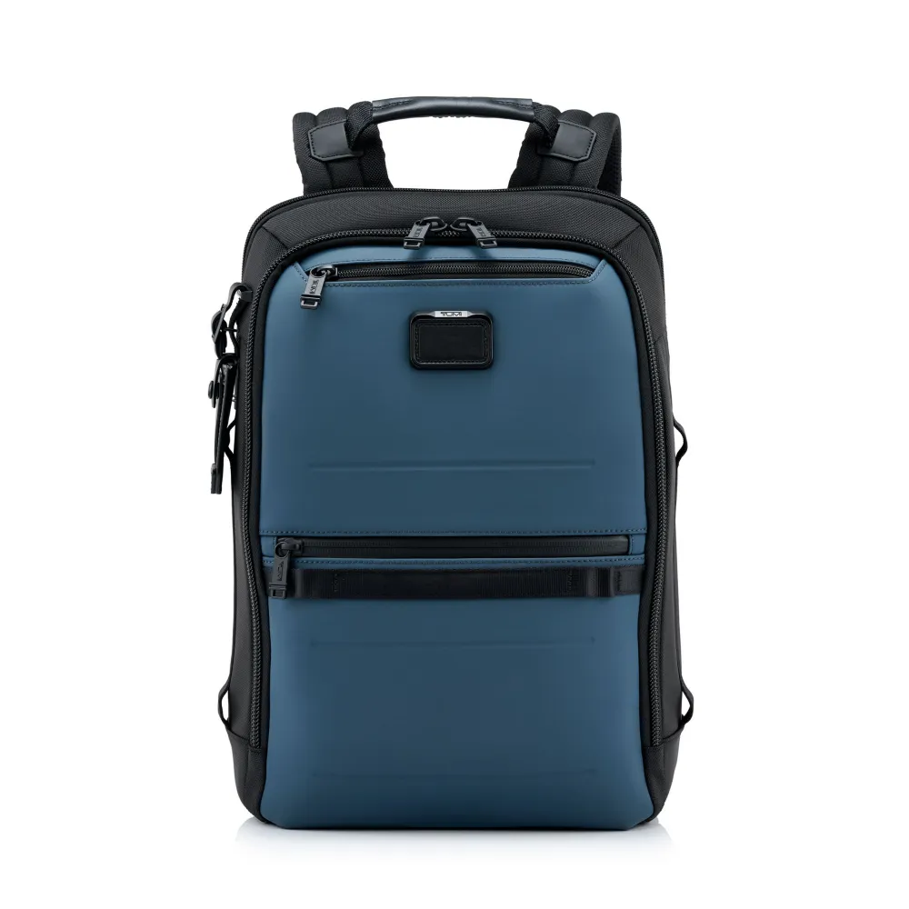 【TUMI】Alpha Bravo Dynamic 彈道尼龍商務休閒後背包 - 灰藍