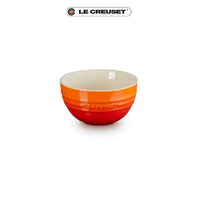 【Le Creuset】瓷器韓式飯碗350ml(溫桲黃/火焰橘/淡粉紅 3色選1)