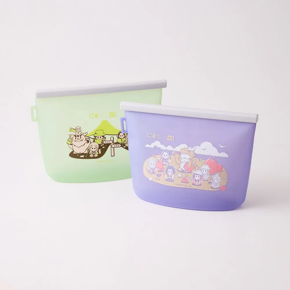 【仁舟淨塑】霹靂聯名好矽袋2000ml - 2色(矽膠密封袋/小吃袋/食物袋/防水袋/保鮮分裝袋/微波電鍋氣炸)