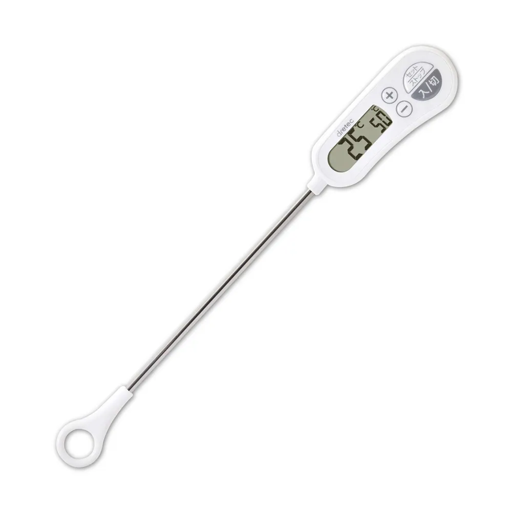 【DRETEC】定溫式防潑水廚房電子料理溫度計-白色(O-263WT)