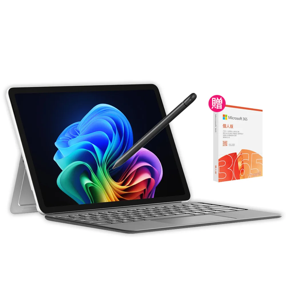 【Microsoft 微軟】鍵盤蓋+365個人組★Surface Pro 12吋 輕薄觸控 AI筆電-白金(X Plus/16G/512G/W11)