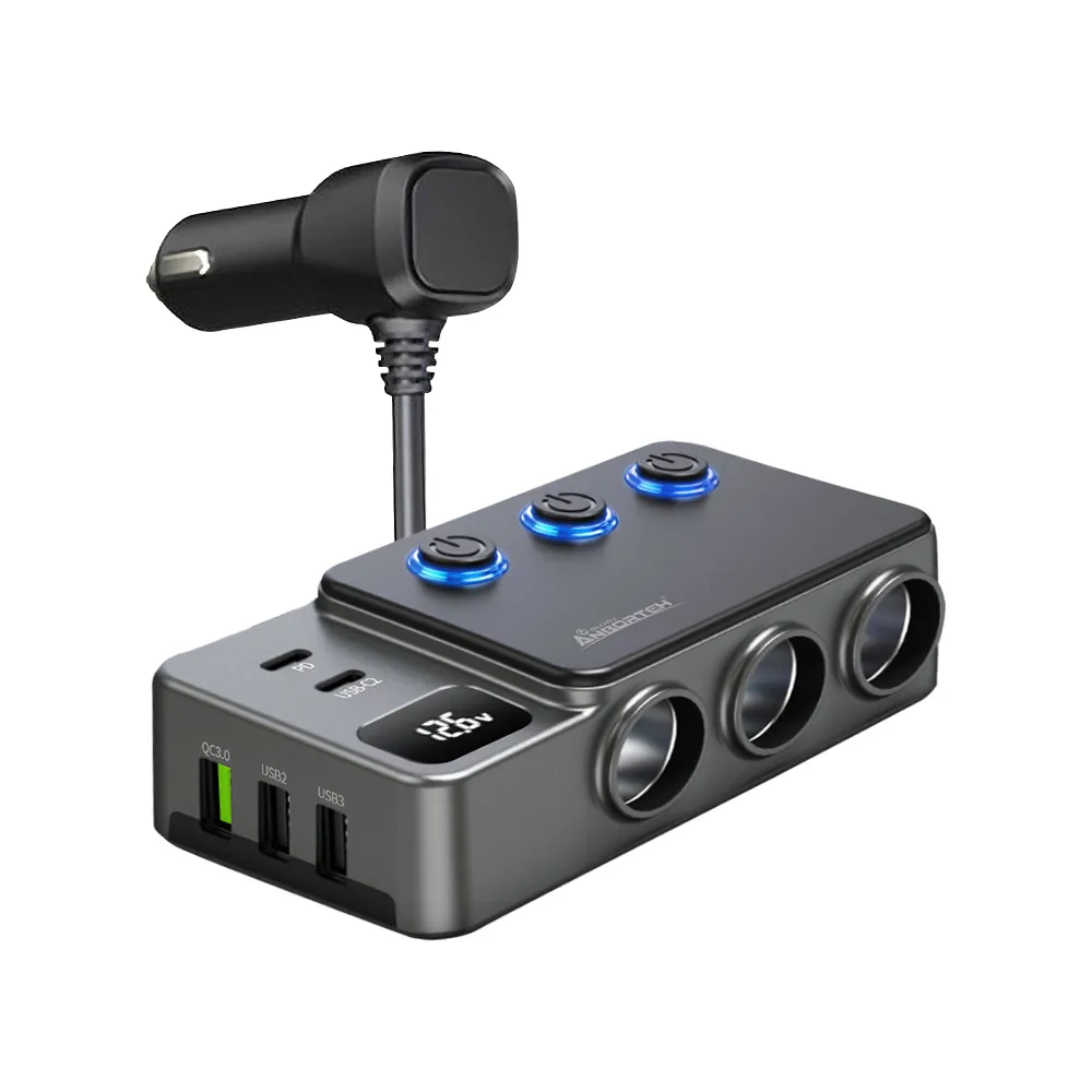 【ANBORTEH 安伯特】電壓監控PD+QC3.0 8孔車充-快(國家認證 一年保固) 12-24皆可使用