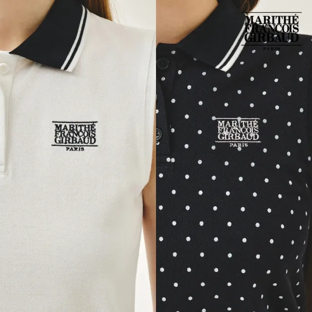 【MARITHE FRANCOIS GIRBAUD】官方旗艦 女款小LOGO刺繡翻領無袖上衣(多款任選)