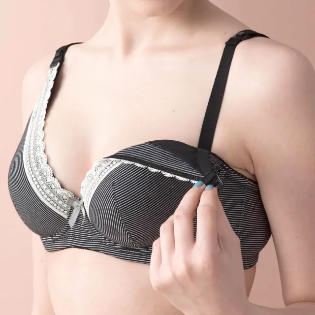 【Gennies 奇妮】3件組*哺乳內衣 咖啡紗軟鋼圈內衣 深V(共5色)