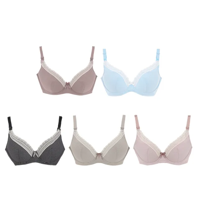 【Gennies 奇妮】3件組*哺乳內衣 咖啡紗軟鋼圈內衣 深V(共5色)