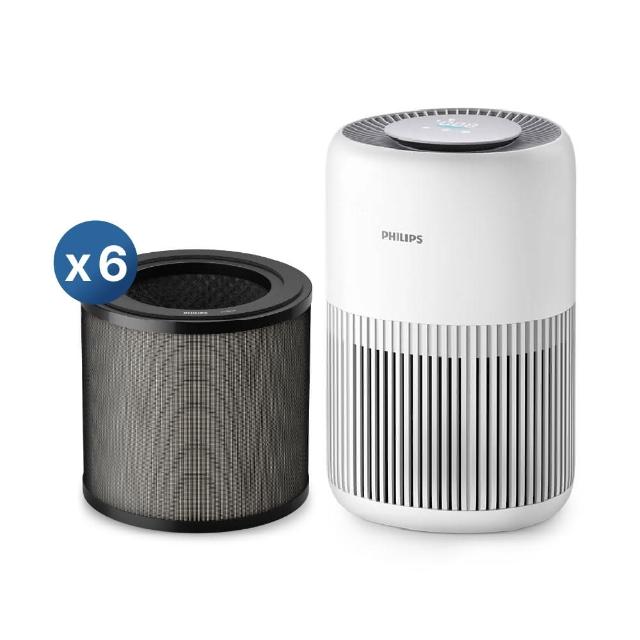 【Philips 飛利浦】零元入手AC0950★六年份濾網組★奈米級勁護濾網(FY0910/30)6入組★適用12坪 (AC0950)
