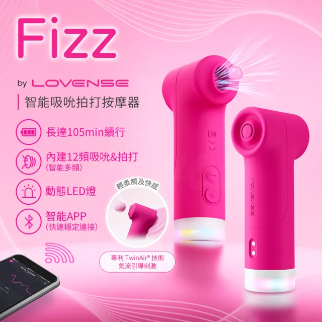 【Lovense】Fizz 智能吸吮拍打雙頭按摩器(情趣職人 情趣按摩棒 情趣用品 女生自慰器)