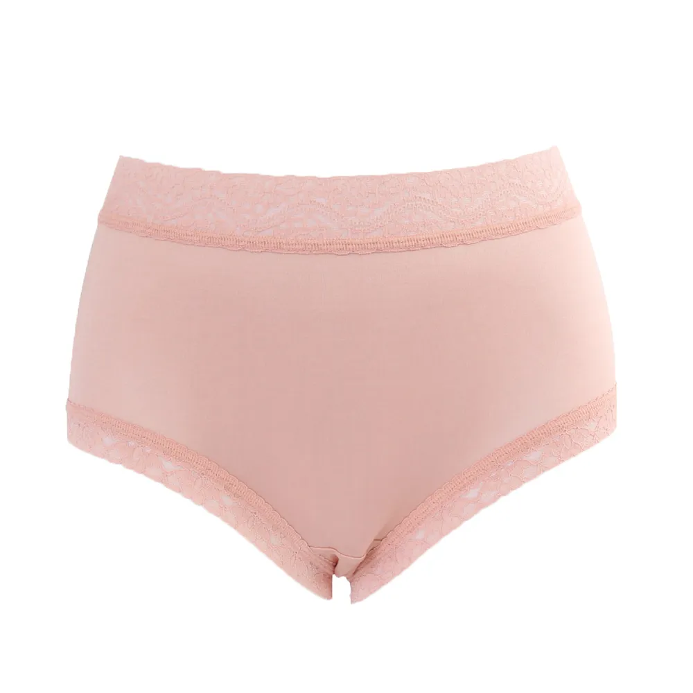 【Chlansilk 闕蘭絹】舒柔觸感42針100%蠶絲中高腰內褲(豆沙)