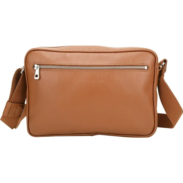 【LONGCHAMP】Le Foulonne M 荔紋牛皮郵差包(棕色/30CM 巴黎精品 相機包)