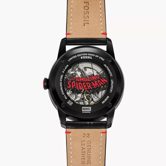 【FOSSIL】Marvel x Fossil 蜘蛛人蜘蛛感應限量機械錶 手錶-42mm 錶 生日禮 送禮(LE1247SET)