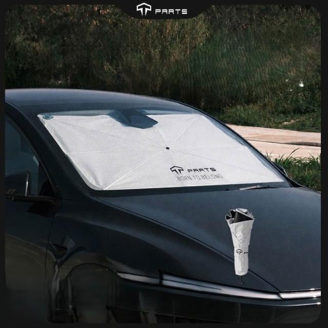 【TPARTS】特斯拉Model 3/Y 煥新版 前擋遮陽傘 隔熱防曬 汽車前擋傘 防曬配件(前擋遮陽傘)