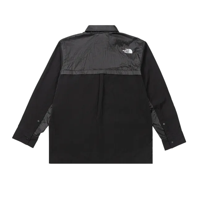 【The North Face】北面UE男款黑色UPF50防曬寬鬆長袖襯衫｜8HXHKT0