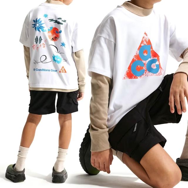 【NIKE 耐吉】K Acg Df Tee M90 Spooky 短袖 大童 童裝 白色 印花 T恤 IM9322-100