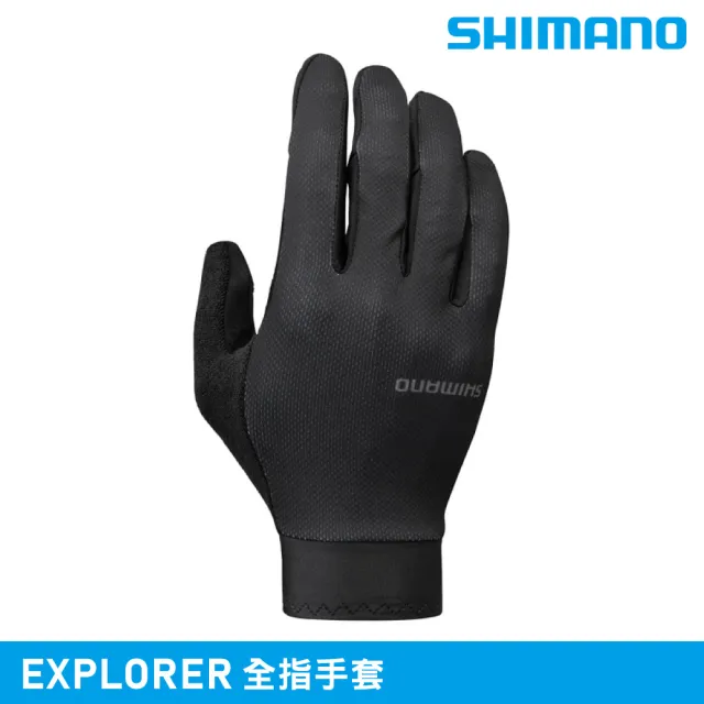 【SHIMANO】全指手套 EXPLORER｜黑色 XS-XXL (可觸控螢幕 單車手套 自行車手套 城市綠洲)