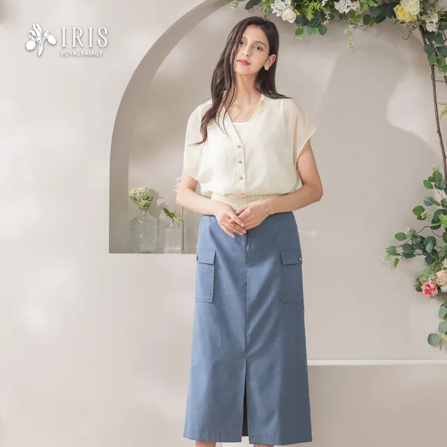 【IRIS 艾莉詩】率性前開衩直筒裙-2色(52206)
