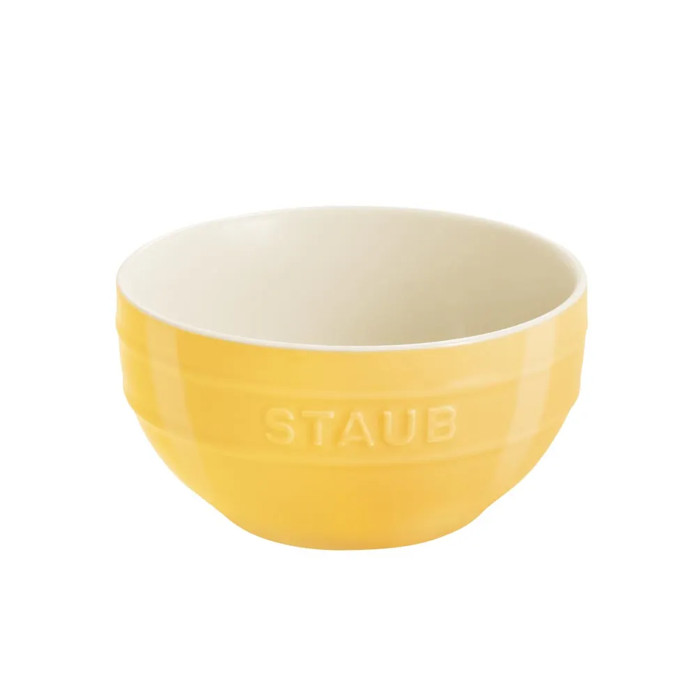 【STAUB】圓形陶瓷餐碗14cm-檸檬黃(德國雙人牌集團官方直營)
