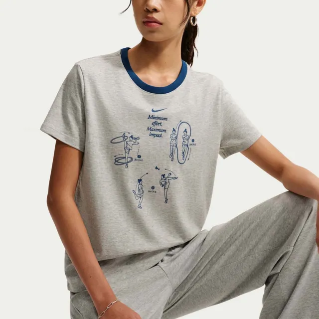 【NIKE 耐吉】短袖上衣 女  AS W NSW CLUB SS GFX TEE 灰 IW1195-050