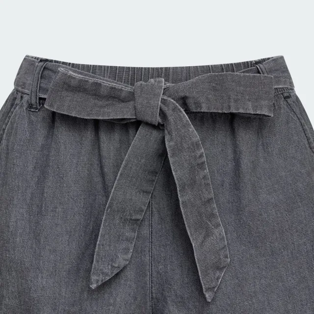 【adidas 愛迪達】Denim Short W 女 短褲 牛仔短褲 休閒短褲 黑 亞版 丹寧 蝴蝶結(LF4601)