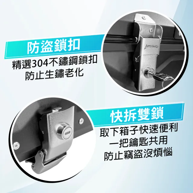 【Astutain】阿斯圖坦 55L 鋁合金XQ系列車尾箱 機車後箱 機車後備箱 機車置物箱 機車行李箱(含內襯靠背)