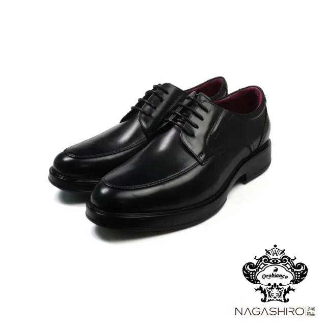 【Orobianco】NAGASHIRO永城皮鞋 義式手染 U-Tip 德比鞋｜皇家黑魂減震商務男鞋 (OR612216-BL)