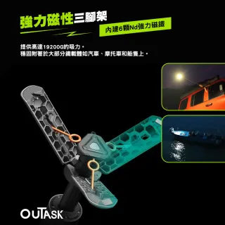 【OUTASK】戶外伸縮照明燈(探照燈 磁吸燈 工作燈 戶外照明 露營 逐露天下)