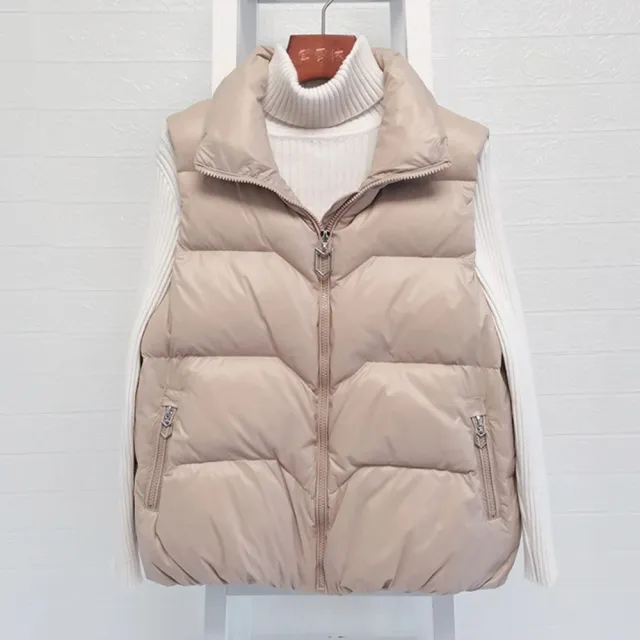 【巴黎精品】買一送一 現貨限搶 真90%白鴨絨羽絨背心羽絨衣(短款輕便寬鬆休閒防寒保暖女夾克3色p1ah22)